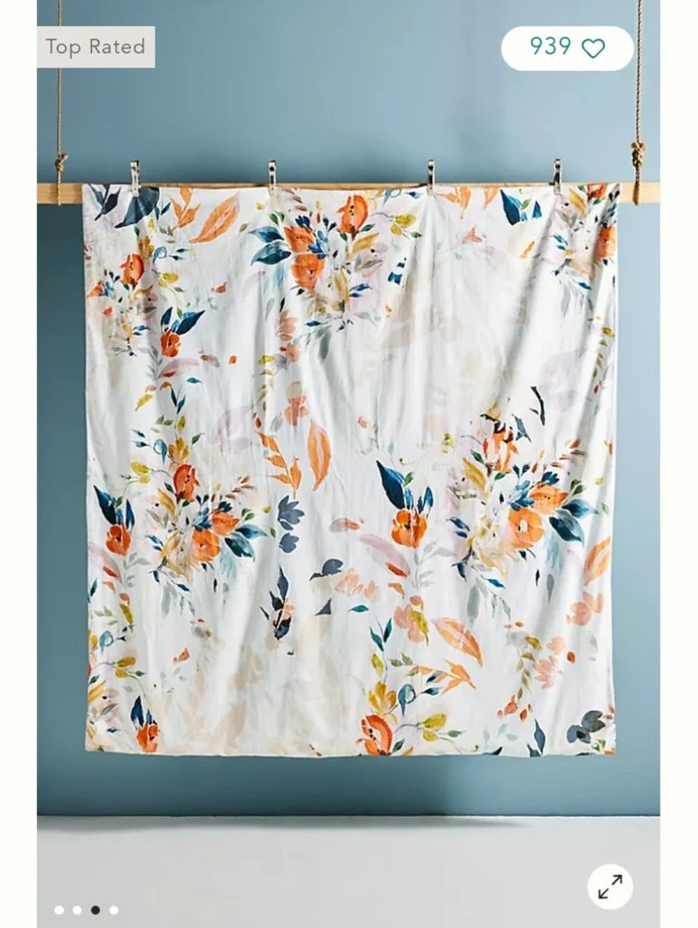 Anthropologie Bryony Cotton Slub Printed Duvet Cover NWOT 100% Cotton Twin